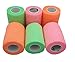 Produktbild PintoMed  Dehnbare Kohäsive Bandage Fixierband  2 Rosa + Neongrün + 2 Orange 7,5cm x 4,5m - Insesamt 6 Stuck, 7,5cm breit, 4,5m Dehnbare, elastische kohasive selbsthaftende Sport fixierbinde