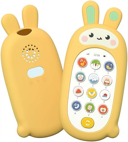 Jouet Téléphone Bébé 1 an, Téléphone Enfant Musical avec Mélodies, Faux Smartphone Bébé Éducatif, Cadeau Anniversaire 1 an Fille Garçon 6 9 12 18...