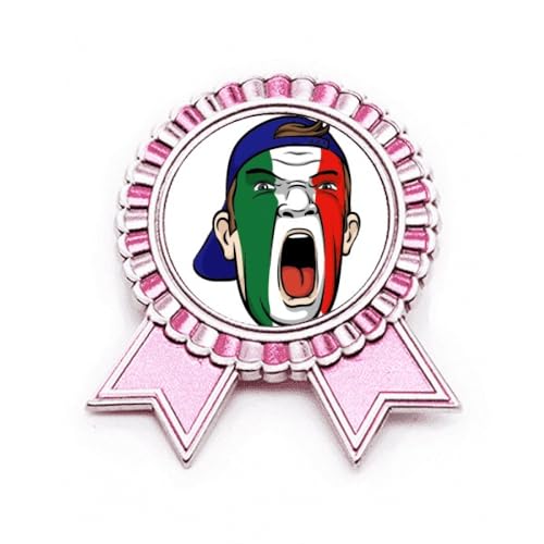 Broche drapeau Italie de qualité en métal rose M pour visage