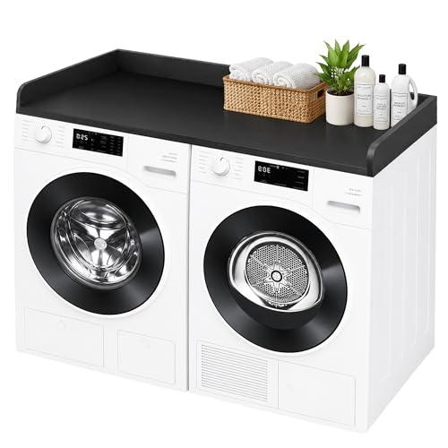 ROYXEN Washer Dryer Countertop, Laundry Countertop Solid Wood Core, Countertop for All Front-Loaded Washing Machine and Dryer, Extra Room for Laundry Room, Black by Royxen - Used condition - US$93.59