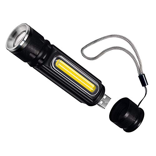 EisEyen Mini Torcia Portatile USB Ricaricabile, a LED, per Campeggio, Escursionismo, Ciclismo e Emergenza