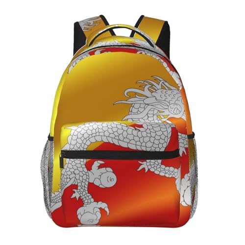Backpack Flag of Bhutan Business Travel Durable Laptops Backpack College Computer Bag for Women & Men