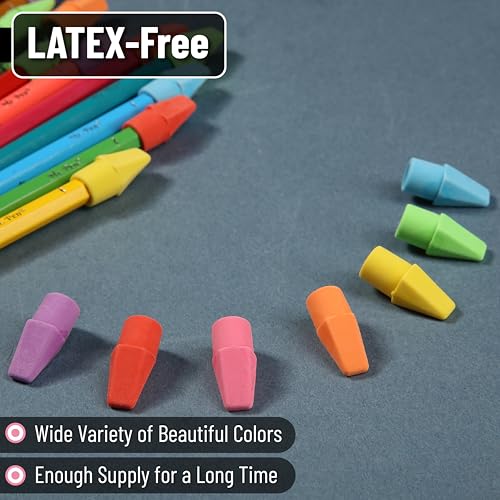 Image of Mr. Pen- Pencil Erasers Toppers, 120 Pack, Colorful, Latex Free, No Smudge | Mr Pen Erasers for Pencils