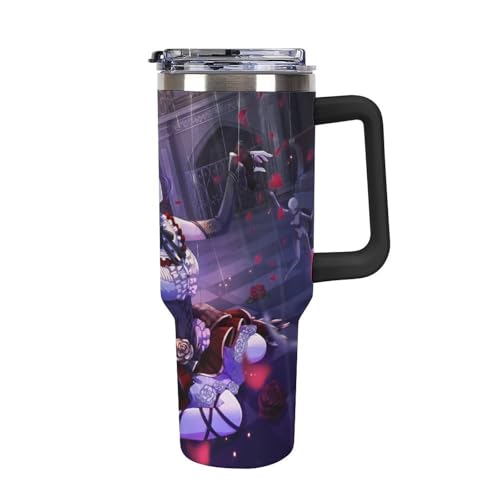 タンブラー 朝比奈まふゆ 水筒 40OZ 真空断熱 保温保冷 ステンレスマグボトル 結露しない ストロー付き/直飲み可能 洗いやすい ハンドル付き 車内用 アウトドア キャンプ 大容量