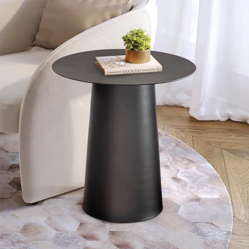ALOADECOR W17.7 Modern and Contemporary Matte Black Single Round Coffee