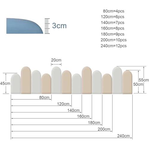 Cabecero 3D autoadhesivo con paneles acolchados de esponja para pared de dormitorio 3