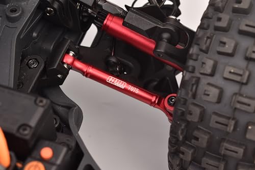 Aluminum 7075 Front Steering Link Rod for Arrma 1/8 4WD Mojave 4X4 4S BLX-ARA4404 Upgrade Parts - Red