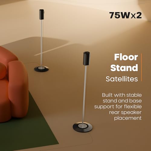Image of Zebronics Juke BAR 9535 525W Soundbar, Dolby Audio, 5.1 CH Surround Sound, Floor-Stand Satellites, 16.51cm Subwoofer, 3 Driver Soundbar, HDMI ARC, Optical, BT v5.0, LED Display