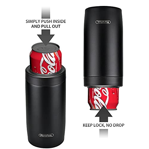 Image of Morefeel 4-in-1 Insulated Can Cooler for 12 oz Cans & Bottles | 304 Stainless Steel Can Holder Fits 12 Oz Slim Cans, Standard Cans, Beer Bottles & Works as A Open Cup; Dishwasher Safe