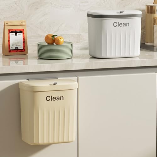 Caneca de basura de cocina para montaje en pared blanca miniatura 3