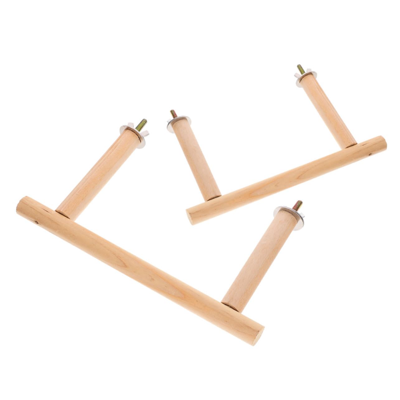 Happyyami 6pezzi Posatoi Per Uccelli Legno Naturale Supporto Per Pappagalli Da Gioco e Riposo Facile Da Installare Giocattolo Per Uccelli Per Spazio Attività Aggiuntivo