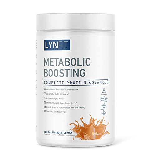 LynFit Nutrition Salted Caramel Metabolic Boosting Complete Protein Shake - 100% Pure Whey Protein (2 lb. Container)