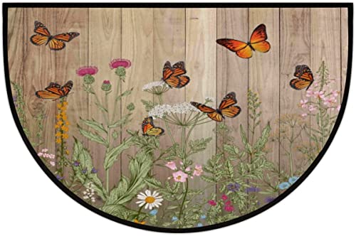 Tapete Medio Circulo Floral Antideslizante 45x76 cm miniatura 1