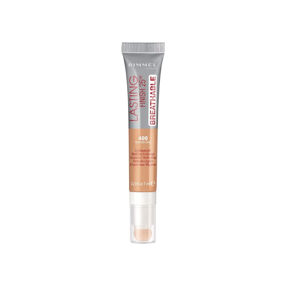 Rimmel London Lasting Finish 25Hr Breathable Concealer - 400 Medium Dark Concealer Women 0.23 oz 400 Medium Dark 0.23 Ounce (Pack of 1)