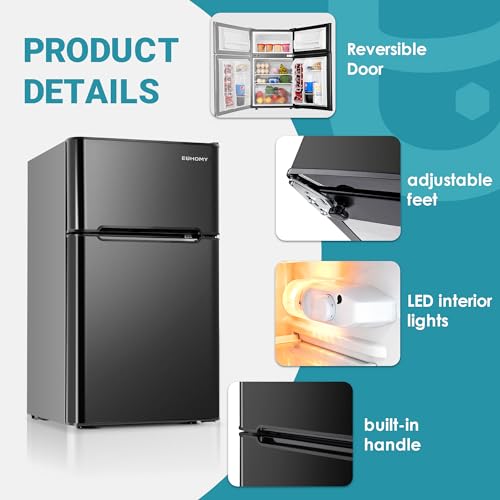 Euhomy RF-H Mini Fridge With Freezer, 3.2 Cu.Ft Compact Refrigerator thumb #5