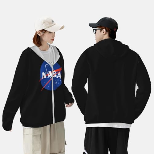 NASA Logo UPF 50+ Sun Protection Hoodie Man's Women's Long Sleeve Athletic Shirt Full Zip Sun Hoodie4