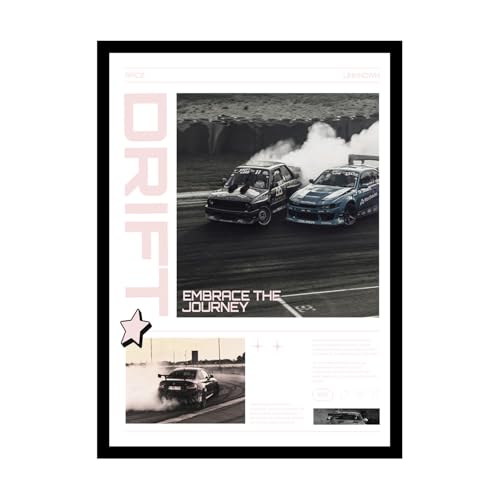 Image of BLINKART Nissan Silvia S15 CarFramed Posters Gift Items Boys Room Wall Decoration Bedroom Office Studio Synthetic Wood Frame & Acrylic Glass Ready to Hang - 18x12 Inch, (A4 Size) - CAR-110
