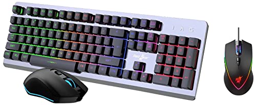 Image of Redgear GC-100 Keyboard-Mouse Combo with 3 Mixed LEDs, Windows Keylock & A-17 Gaming Mouse with Upto 6400 DPI, RGB Lighting and Braided Cable(Black)