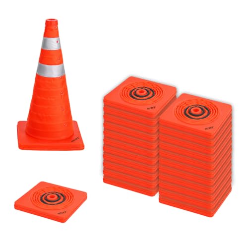 Image of BATTIFE 24 Pack 18 Inch Collapsible Traffic Cones, Orange Safety Cones