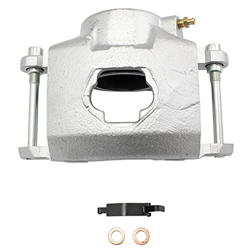 Image of TRQ Front Brake Caliper Brake Pad Set Semi Metallic Compatible with 1987-1992 Cadillac Brougham 1979-1995 Chevrolet G10 G20 1979-1995 GMC G1500