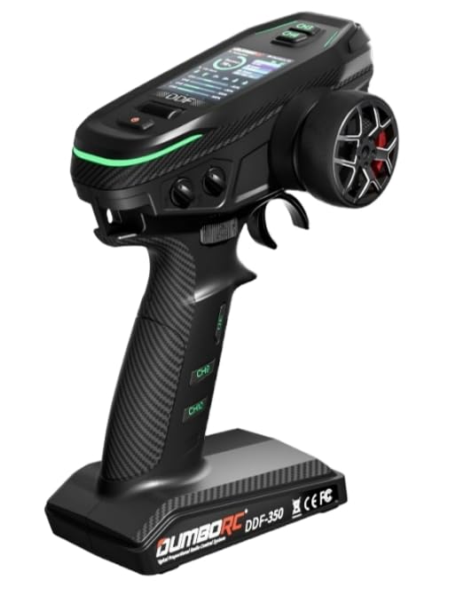 s-idee® RC-Auto - Fernbedienung mit 10-Kanal Empfänger für Hobbyisten & Technik-Enthusiasten - DDF350, Metall, schwarz,Auto,Panzer,Boot usw.