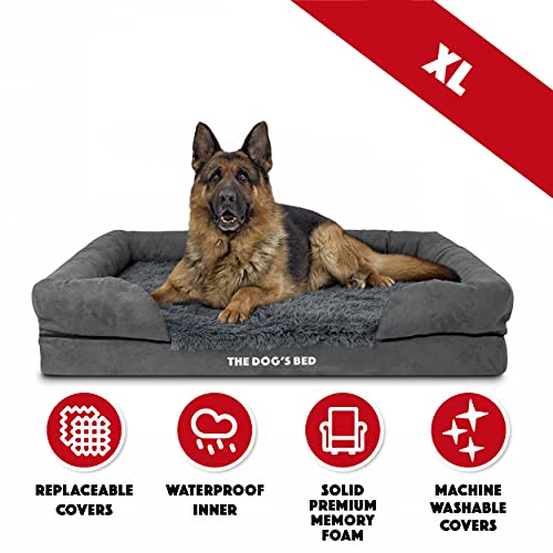 The Dog’s Bed Orthopedic Dog Bed XL Grey Faux Fur 43.5x34, Premium Memory Foam, Pain Relief: Arthritis, Hip & Elbow… - Image 6