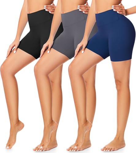 FULLSOFT 3 Pack Workout Gym Shorts for Women - 5