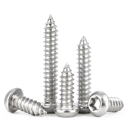 BACSHBY 50 Stück M6x20mm Selbstschneidende Schraube, Edelstahl Blechschrauben Torx Flachkopfschrauben Rundkopf A2 V2A Holzschrauben Linsenkopf Schrauben Vollgewinde BACSHBY 50 Stück M6x20mm Selbstschneidende Schraube, Edelstahl Blechschrauben Torx Flachkopfschrauben Rundkopf A2 V2A Holzschrauben Linsenkopf Schrauben Vollgewinde