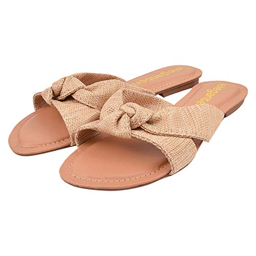 Sandalia Rasteira Feminina Rasteirinha Eleganteria Tamanho:38;Cor:Amarelo Palha