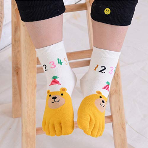 5 Pairs Toddler Baby Girls Boys Cotton Hosiery Toe Socks Cute Kids Cartoon Animal Five Fingers Crew Ankle Socks2