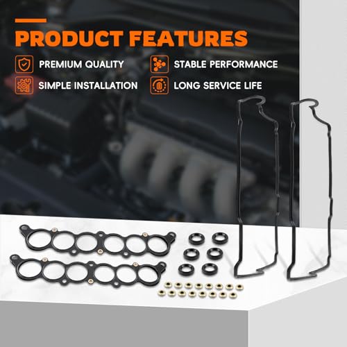 Image of GoaMotors Valve Cover Gasket Set Compatible with Toyota 4Runner 1996-2002 Tacoma 1995-2004 Tundra 2000-2004 T100 1995-1998 3.4L Engine Cylinder Valve Cover Gasket Replace VS50422R 155357702