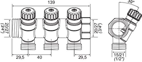 Somatherm 4015-03-20R 1 x Easy Lock Sani Collar, 3 Outlets 3/4-1/2m with Mini Valves, Other, Norme - Image 4