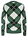 GRACE KARIN Women's Color Block Cardigan Sweater Fall V Neck Button Up Sweater Top Plaid Knit Cardigan(Green White,M)
