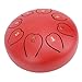 Irfora 6in 8 Notes Steel Tongue Drum Handcrafted Ethereal Percussion Instrument with Paint Finish, Ideal for Stress Relief, Easy to Learn, and Suitable for Beginners (Red)