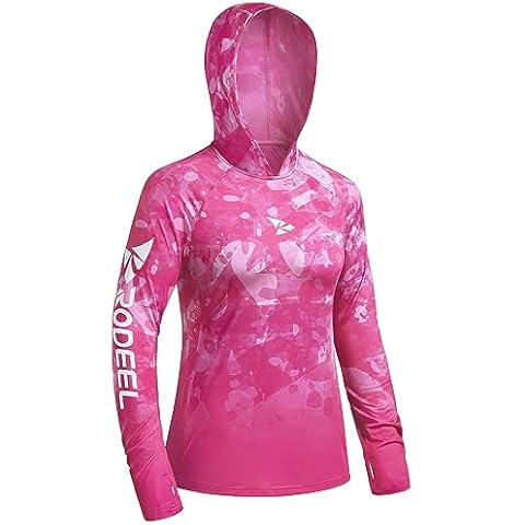 Rodeel Women's Hoodie Long Sleeve Sport Running Quick Dry Shirts Athletic Moisture Wicking Tops UPF 50 Sleeve with Thumbholes Cover