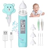 Vicloon Nasensauger Baby Elektrisch, Nasensaug Baby Staubsaug USB Aufladen Nasensekretsauger für Neugeborene Kinder mit 5 Saugstärken,3 Silikonspitzen und Musik
