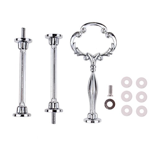 Mollensiuer Vintage Sunflower Metal 3 Tier Cake Fruit Food Plate Stand Holder Handle Fittings For Wedding Party cover