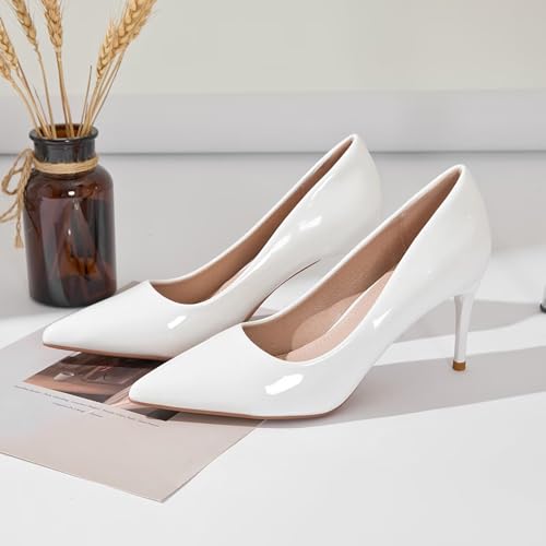 Image of Women's Low Kitten Heel Pumps Classic Fashion Dress Pumps Simple Heeled Shoes for Office Work