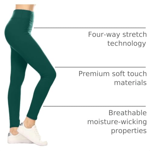 Image of Leggings Depot High Waisted Leggings for Women Buttery Smooth & Soft Women's Solid Yoga - Reg, Plus, 1X3X, 3X5X