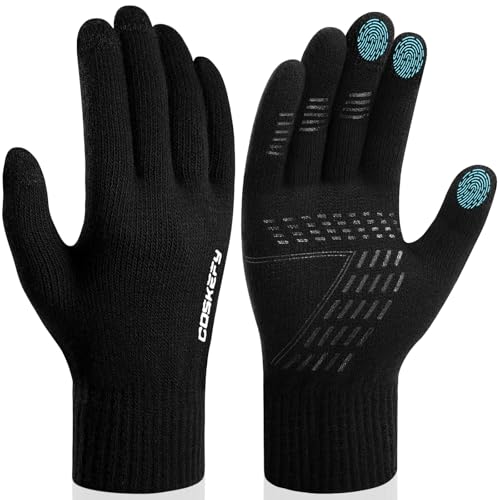 coskefy Handschuhe Herren Damen Winter Fleece Stretch Strickhandschuhe...