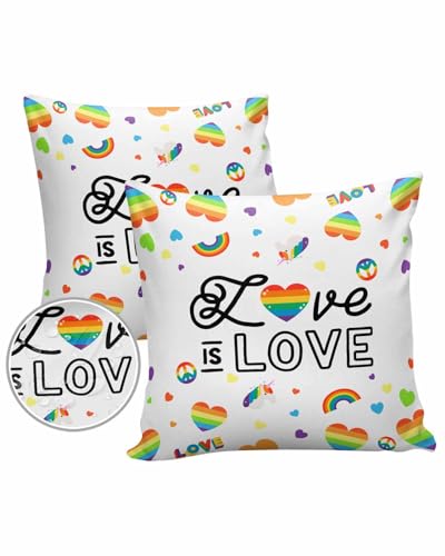 Edwiinsa Abstract Love Outdoor Pillow Covers Waterproof,All Weather Cushion Case Set of 2 Decorative Pillowcases for Sofa Couch Bed Decor Patio Furniture 16