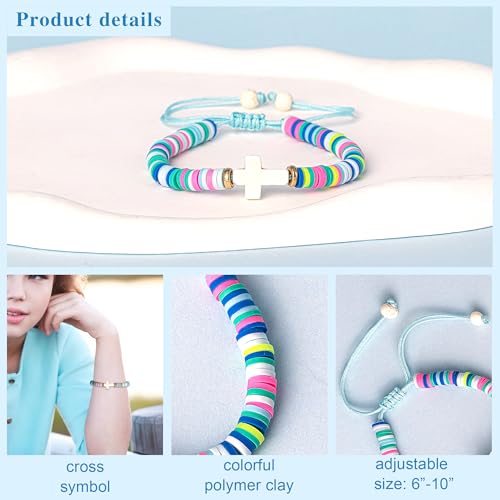 TAGOMEI Baptism Gifts for Girl Teenage Girls Cross Bracelet for Girls Kids Women Christian Jesus bracelets Birthday Gift Ideas Christmas Stocking Stuffers Confirmation Christening Gifts for Teens Girl3