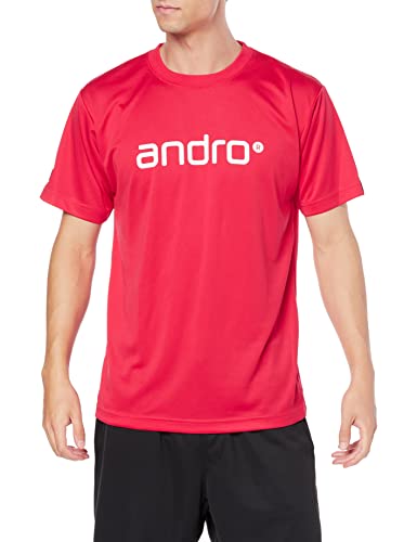 andro ユニセックス 卓球 ウェア ゲームシャツ アンドロナパティーシャツIV 305706 レッド×ホワイト 130