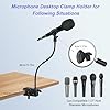 2 in 1 Quick-Release Microphone Holder, Gooseneck Microphone Stand Holder Compatible with Shure/Fifine / AT2020 / Pyle/Blue Snowball/Razer for Lectern Meetings Lectures Pulpit Streaming Gaming Studio #2