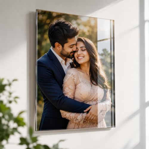 Image of SNAPTRAP Personalized Acrylic Photo Frame for Wall Decor | Customized Photo Frame with Your Photo | Premium HD UV Printed Acrylic Wall Hanging | Customised Photo Frame Gift for Family, Couples, Friends & Loved Ones (8X12 Inch)