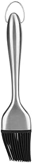 Brosse à Huile pour Barbecue Pinceau à Pâtisserie en Silicone Résistant à La Chaleur Outil de Torréfaction avec Poignée en Acier Inoxydable pour La Cuisson au Four, 20cm