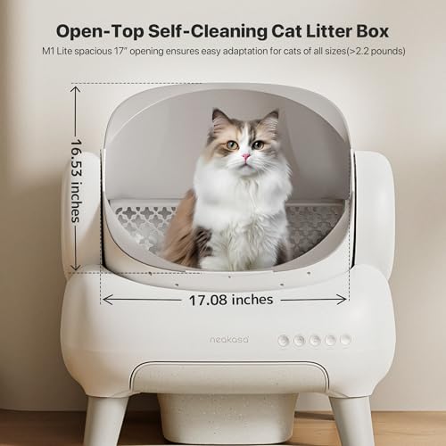 Neakasa M1 Plus Lite Open-Top Self Cleaning Cat Litter Box, Automatic Cat Litter Box with APP Control, Upgraded Safety Protection, Odor Control, Includes 1 Roll Waste Bag - Image 2