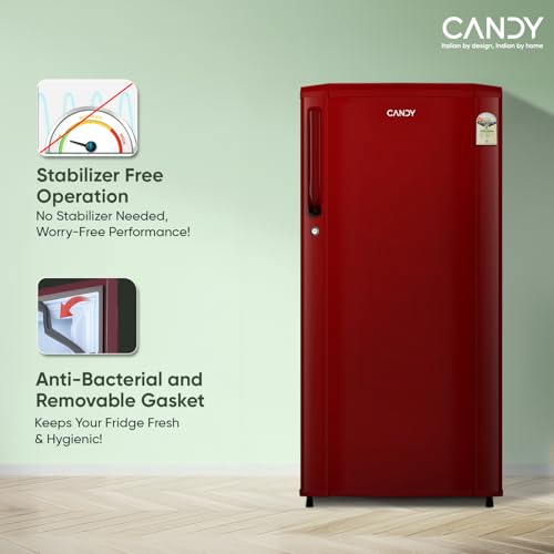 CANDY 165L 1 Star Direct Cool Single Door Refrigerator with Stabilizer free Operation (Red Mono, CSD1761RM) - Image 5