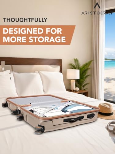 Image of Aristocrat Comet Medium Polycarbonate Case 8-Wheel Trolley Bag, Champagne