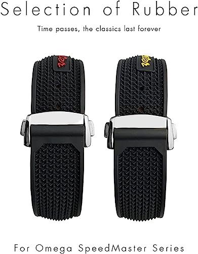 Bracelet montre caoutchouc étanche 22mm boucle déployante Omega - 3